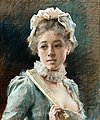 ALBERT EDELFELT, "A YOUNG WOMAN WITH A FAN"...
