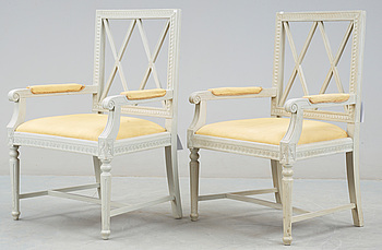 405942. KARMSTOLAR, ett par, 1800-tal.