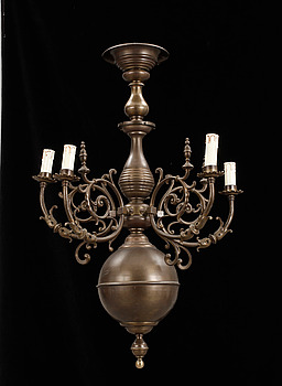 406370. LJUSKRONA, mässing, barockstil, 1900-tal.