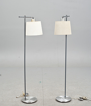 406391. GOLVLAMPOR, ett par, design Jo Hammerborg, Fog  Mörup, Danmark.
