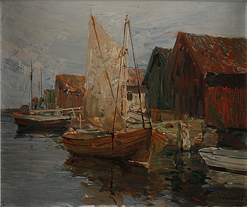 406406. HUGO ÖFVERSTRÖM, olja på duk, signerad.