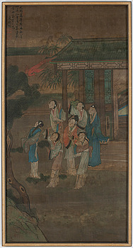 407039. SIDENMÅLERI, 2 st, omkring 1900, Kina.