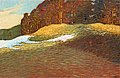 HELMER OSSLUND, Vårlandskap med snödrivor.