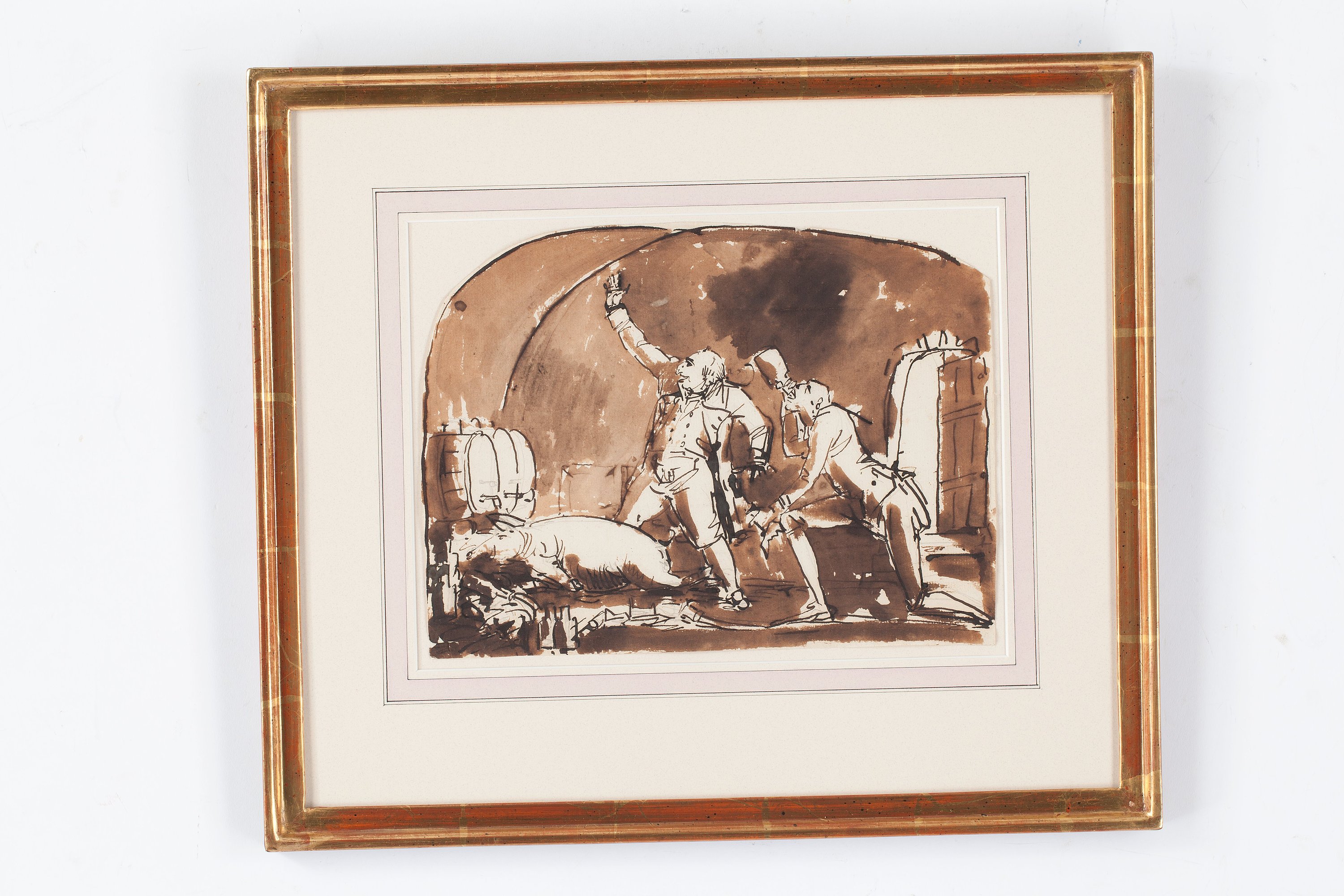 Johan Tobias Sergel, Sergel, Abildgaard och ett okänt fyllesvin i Rom