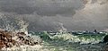 PEDER MORK MÖNSTED, STORMY SEA. Sign. 1881....