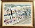 AGNES CLEVE, akvarell, signerad.