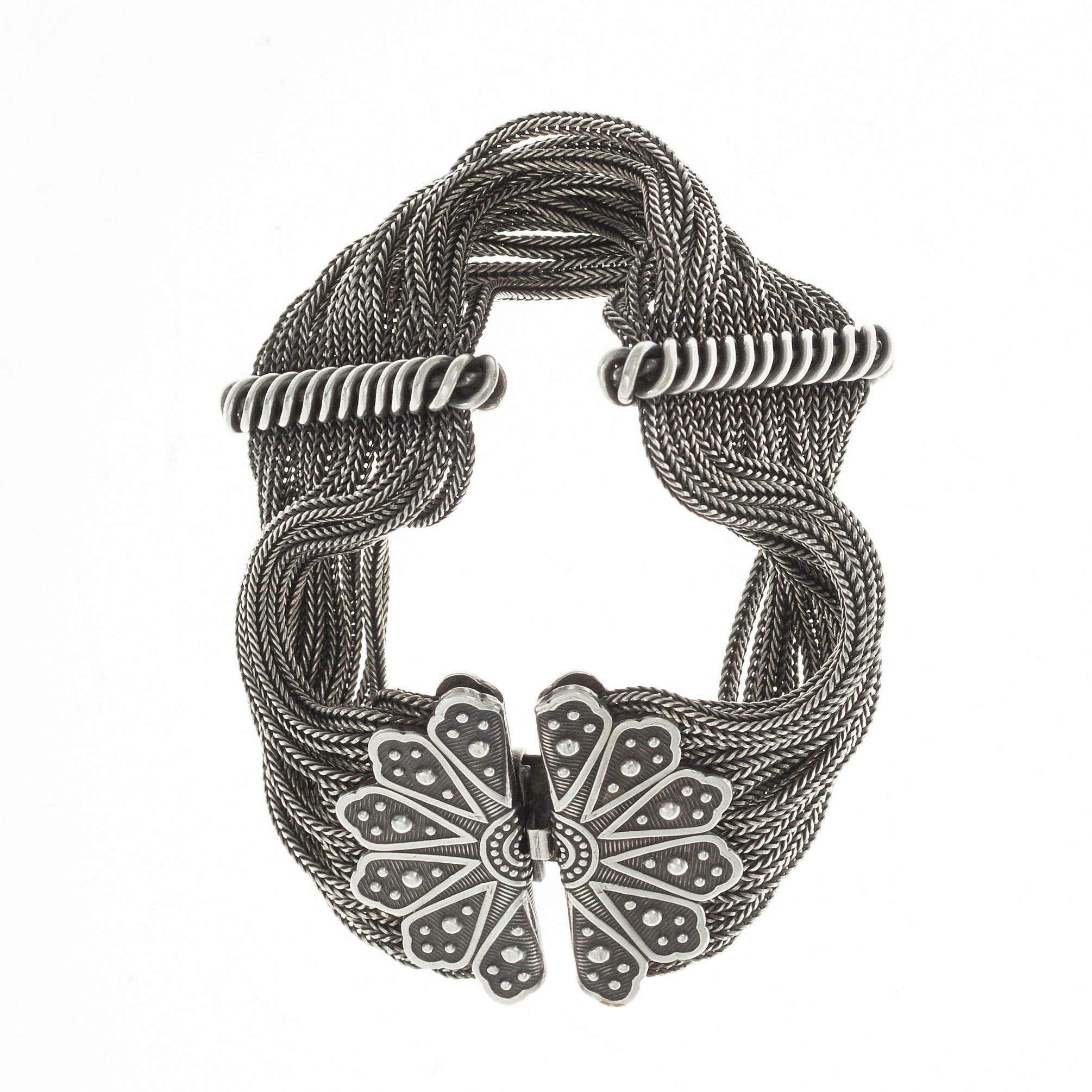 Bracelet Pierre Lorion & Sylvia Karels Paris - Plaqué Argent, Fermoir Glissière, Longueur 19-20 Cm - Occasion