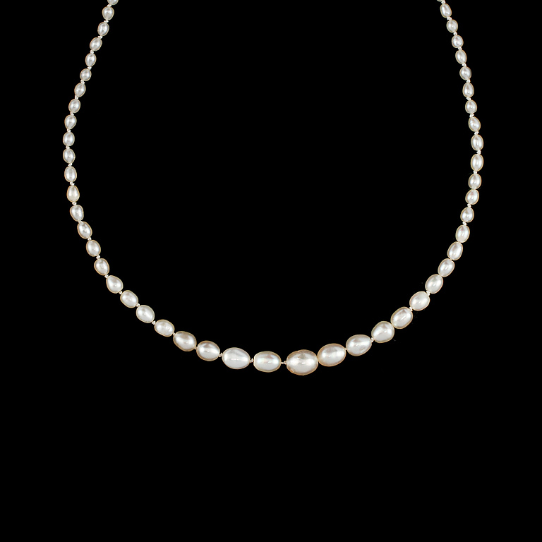 COLLIER med äkta samt odlade pärlor