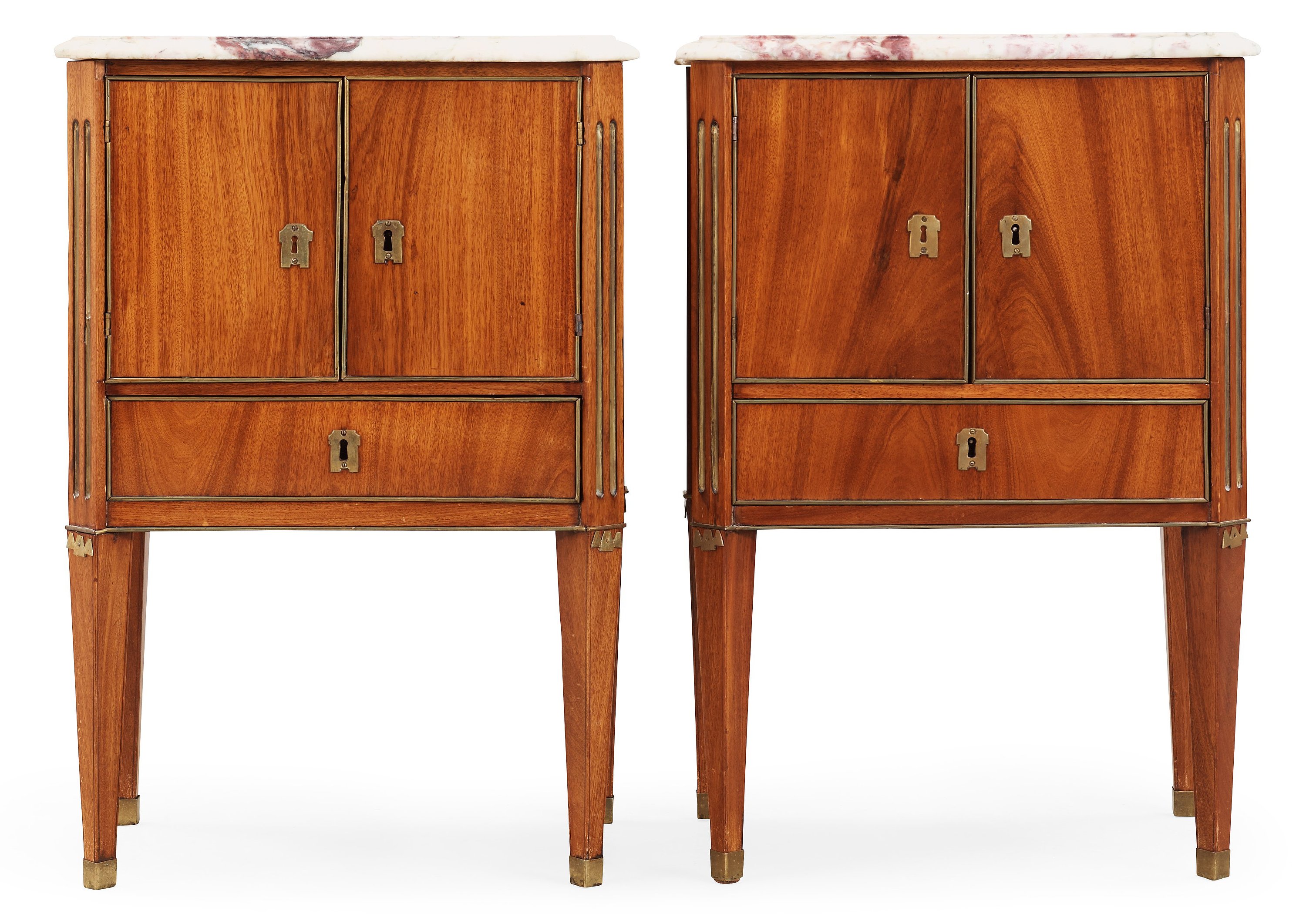 A pair of late Gustavian late 18th century chamber pot cupboards. Bukowskis