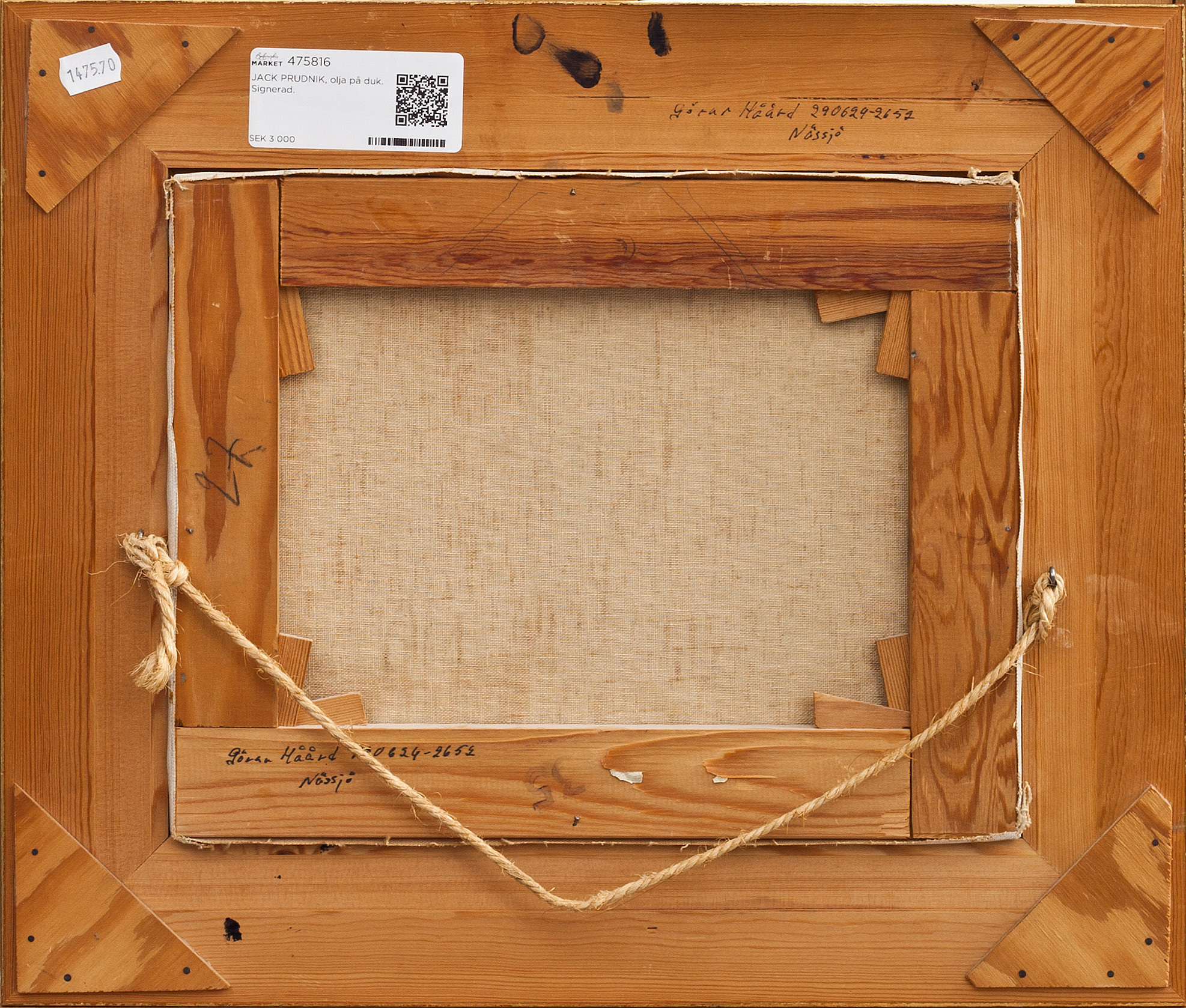 JACK PRUDNIK, olja på duk. Signerad. Bukowskis