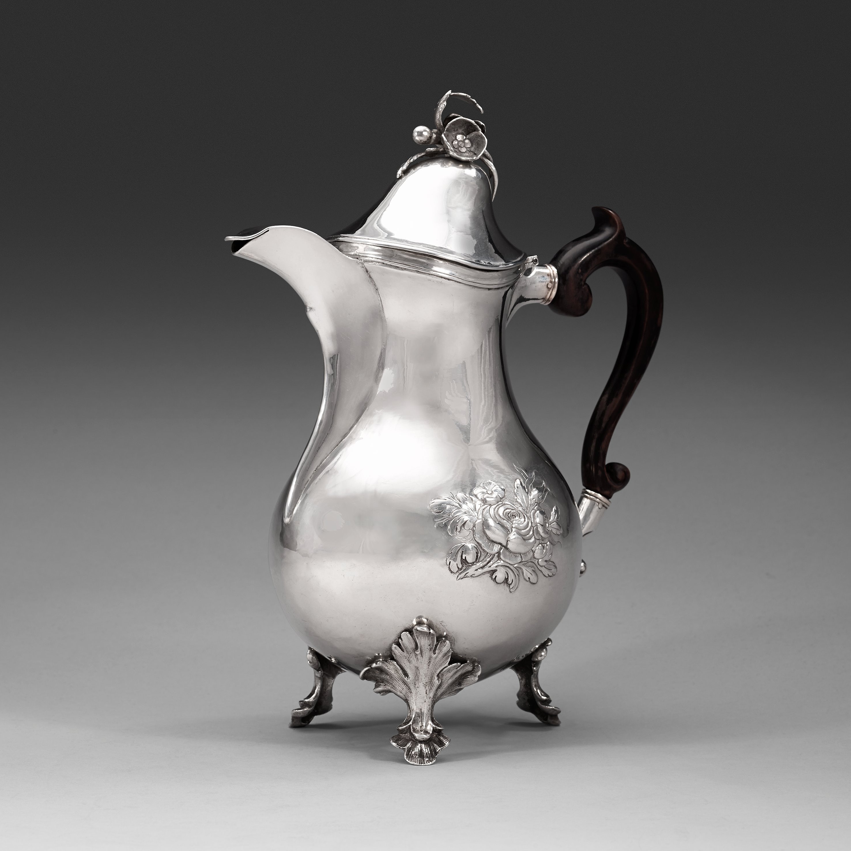 A Swedish 18th century silver coffeepot, marks of Pehr Zethelius