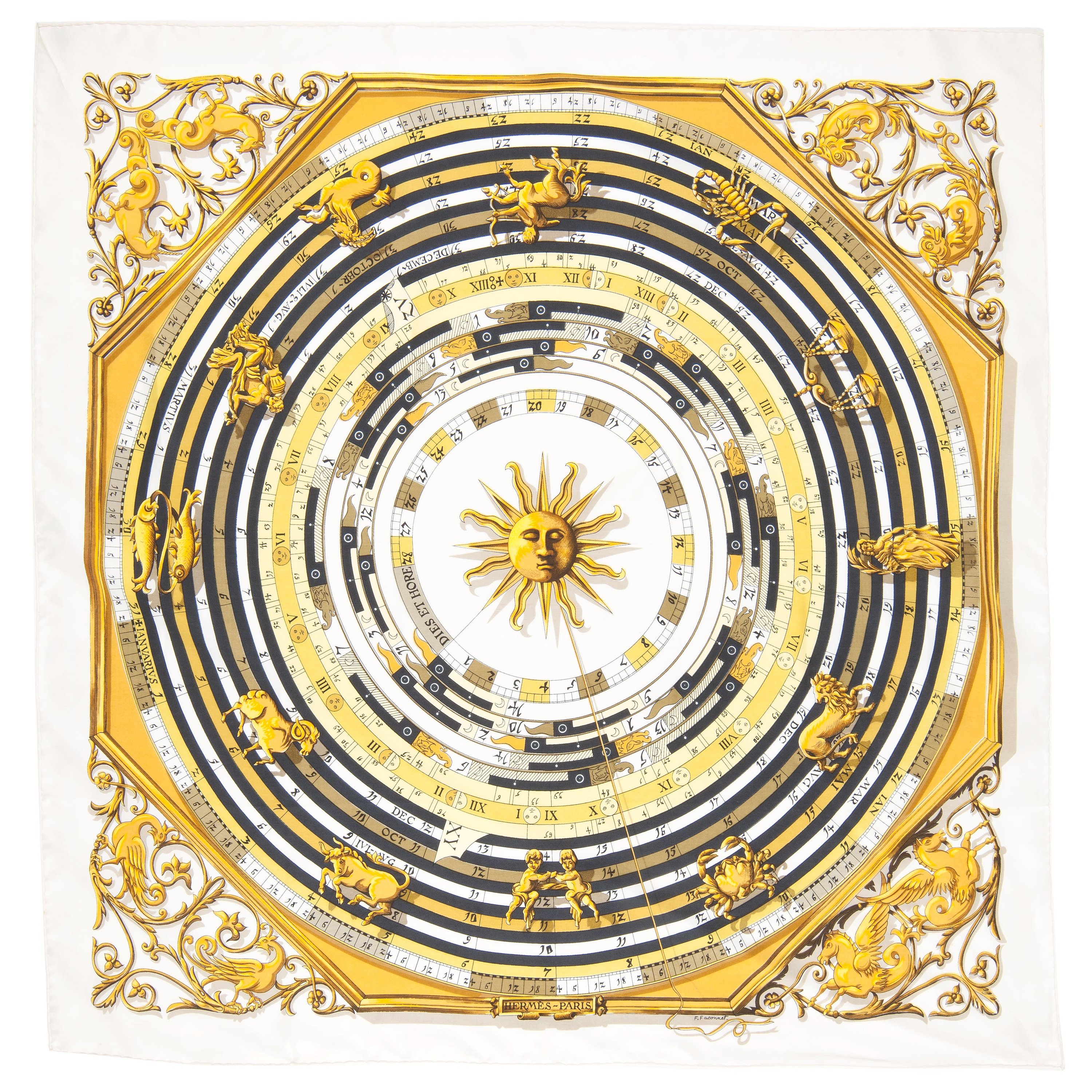 HERMÈS, a silk scarf, Dies et Hore. - Bukowskis