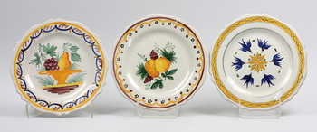 49283. TALLRIKAR, 10 st, fajans. 1900-tal.