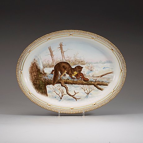 A set of three royal copenhagen 'fauna danica' plates, 20th century.