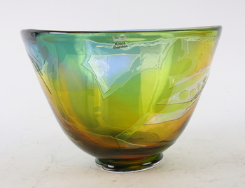 49449. SKÅL, glas, Sommarland II, Wärff, Kosta, sign Unik 197153.