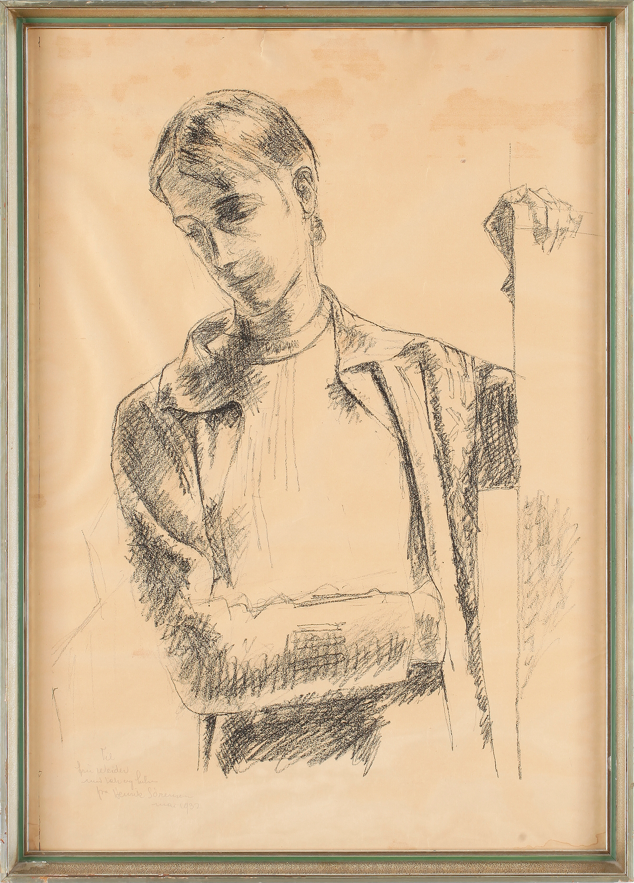 HENRIK SÖRENSEN, kolteckning, signerad och daterad 1932. - Bukowskis