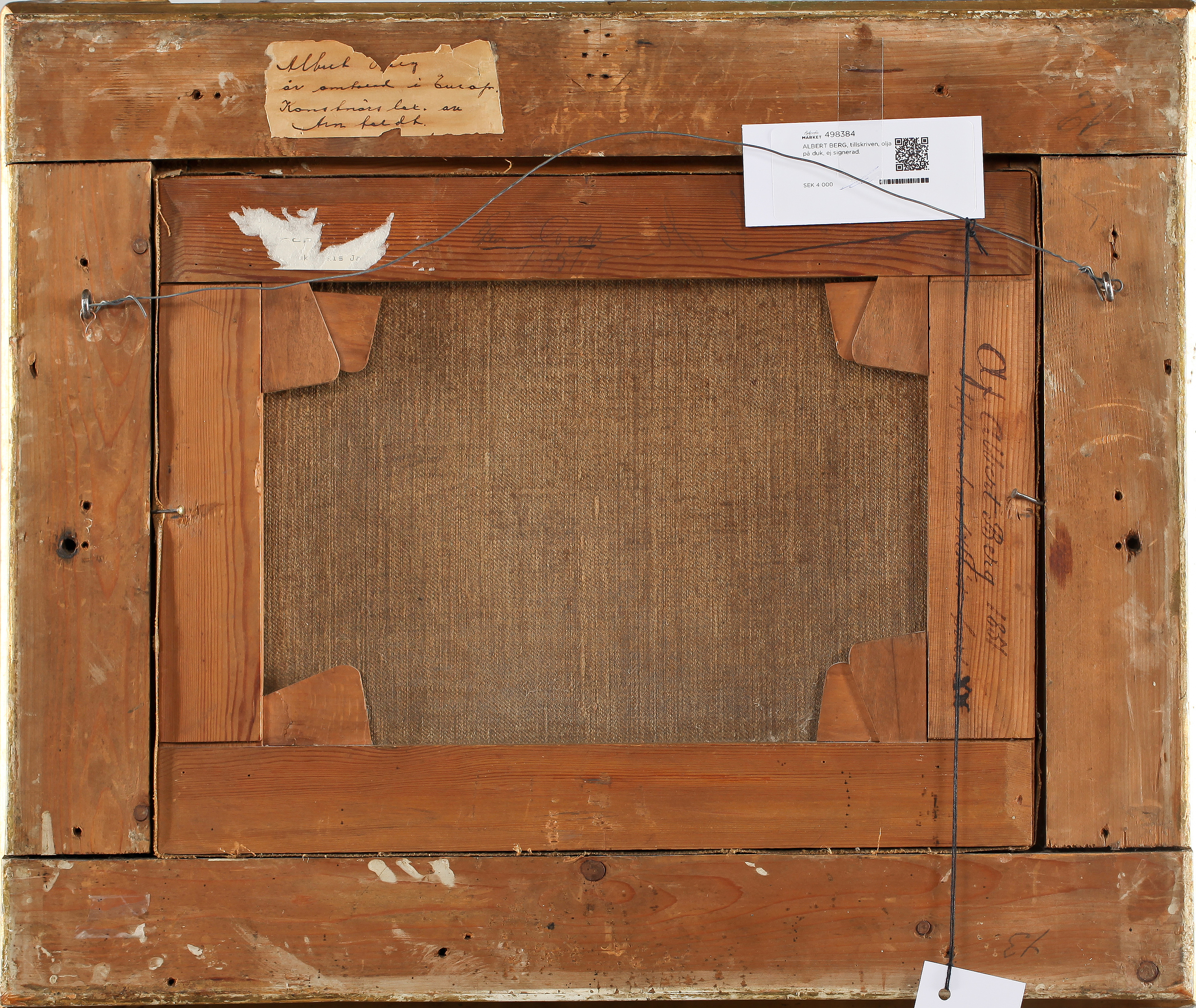 ALBERT BERG, tillskriven, olja på duk, ej signerad. Bukowskis