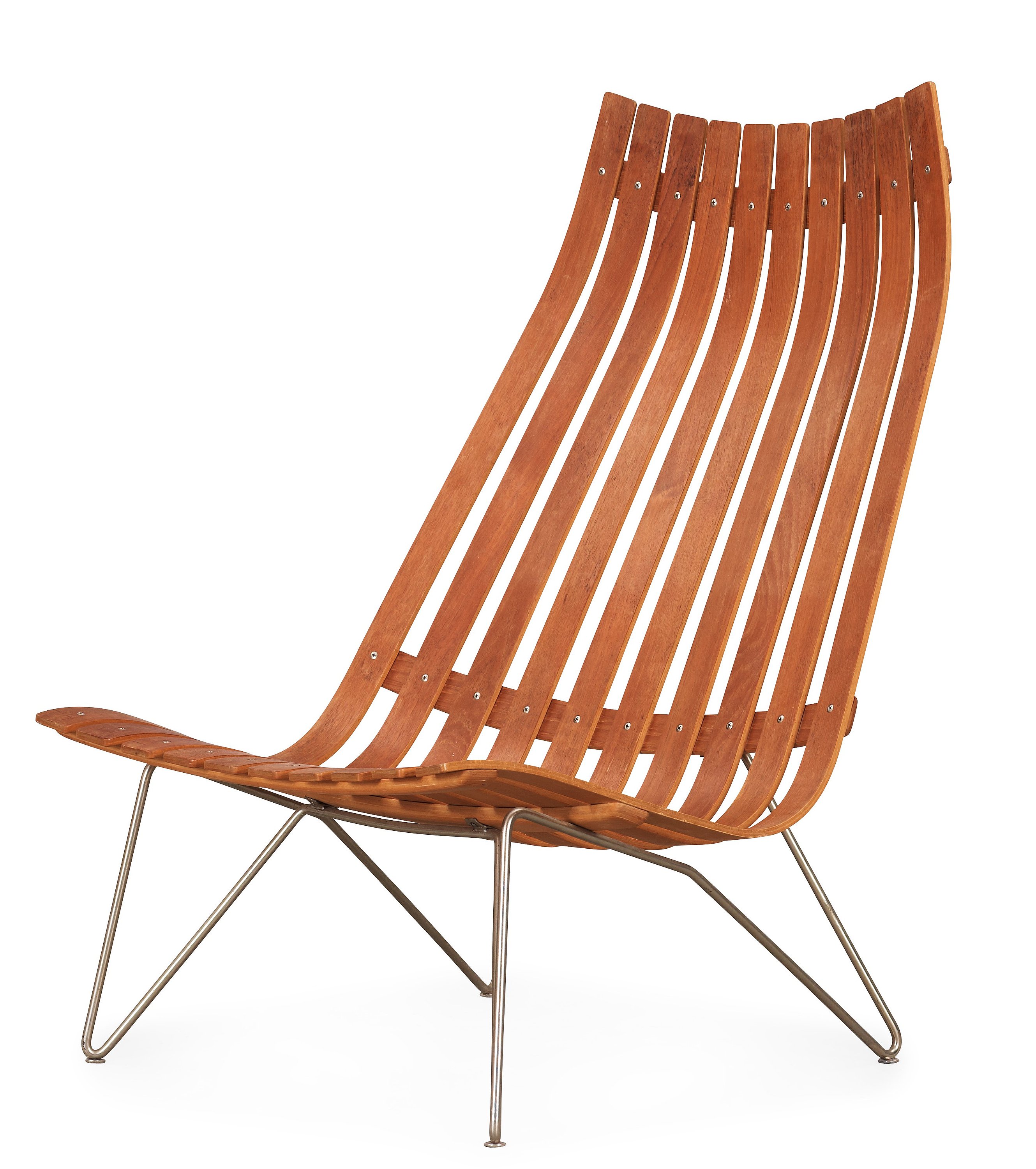 A hans brattrud teak and steel scandia lounge chair, hove møbler ... Lounge møbler