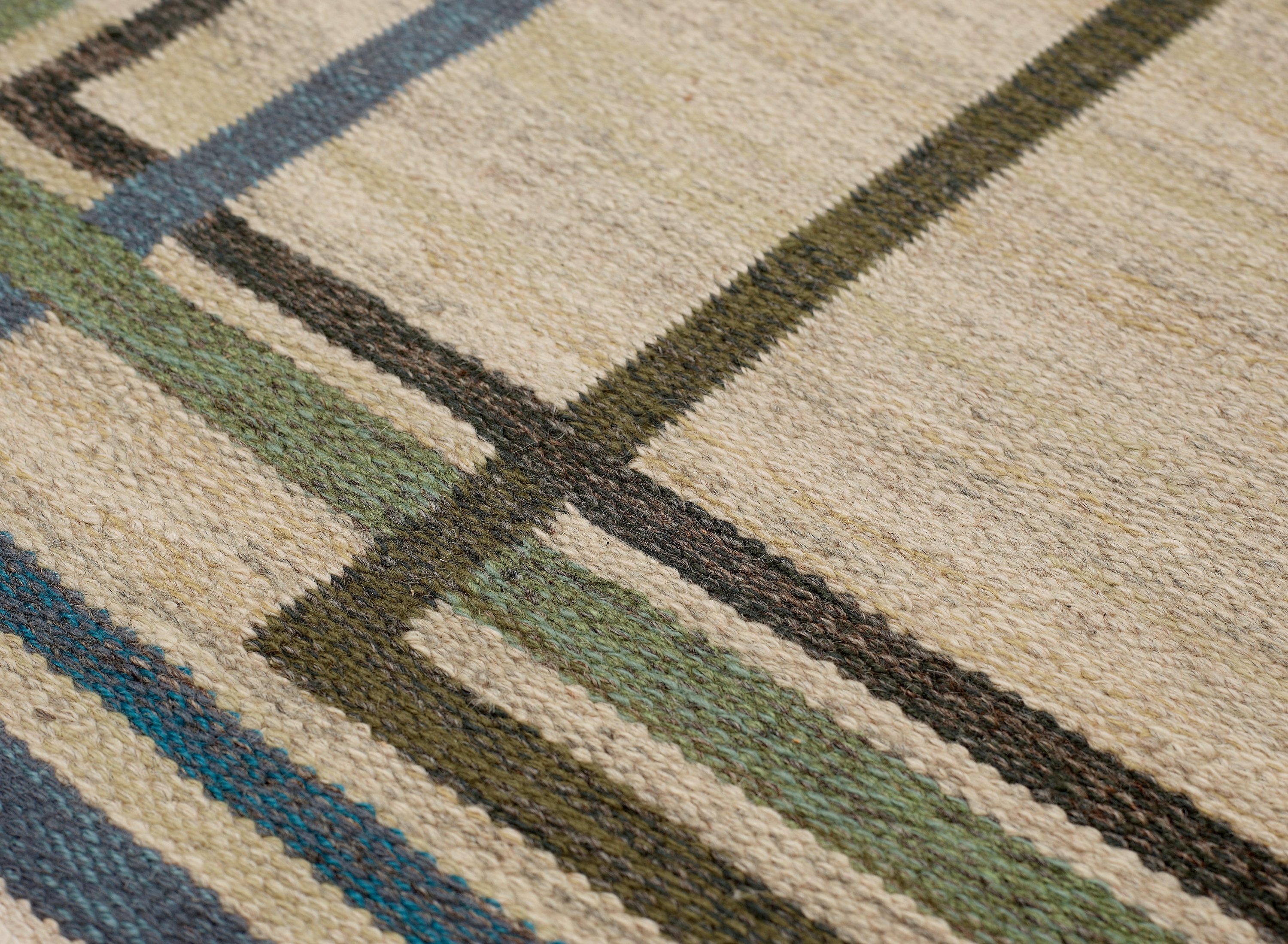 CARPET. Flat weave. 247 x 164 cm. Sweden 1950s60s. Possibly designed