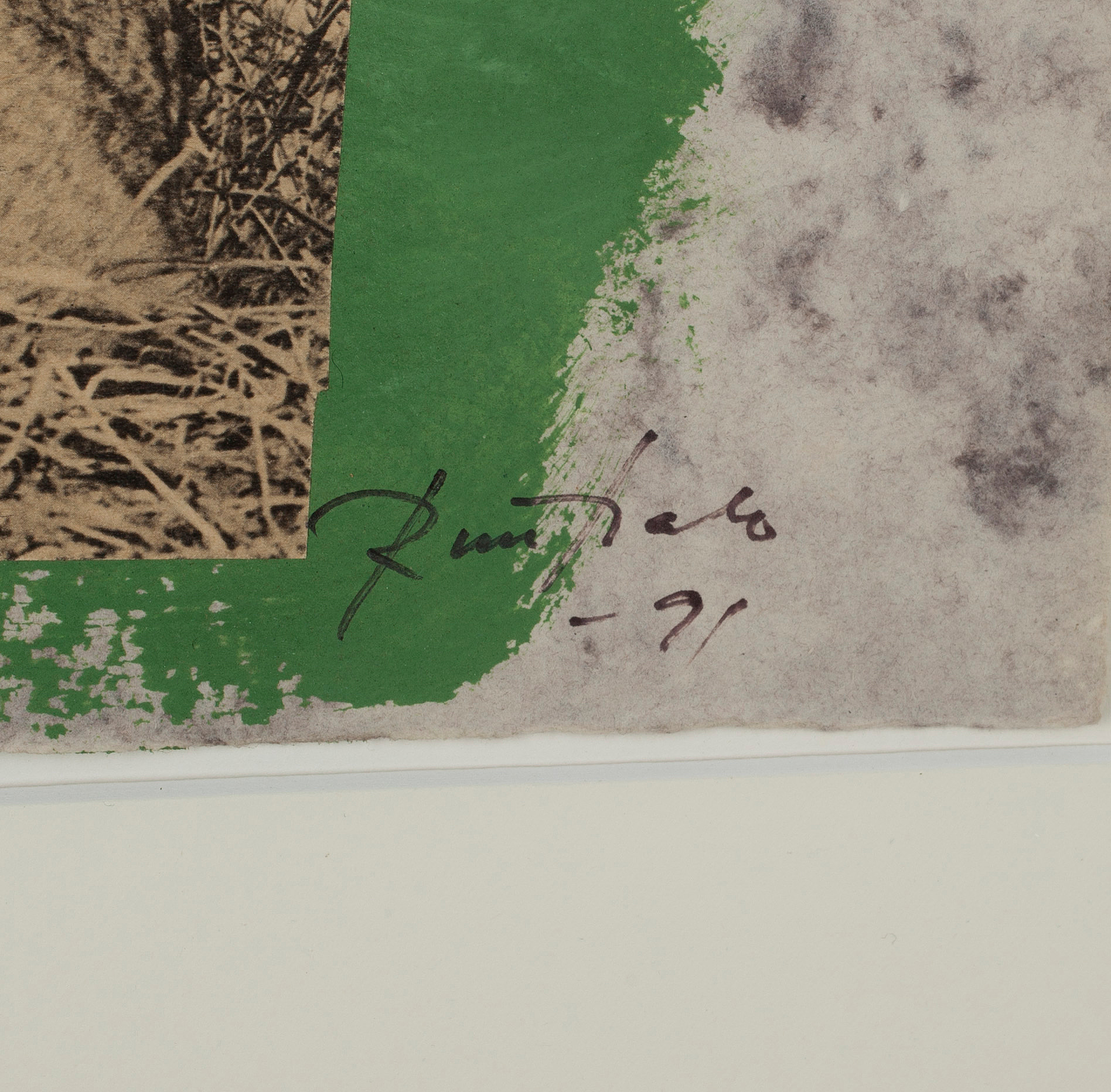 EINO RUUTSALO, collage med blandteknik på papper, signerad och daterad