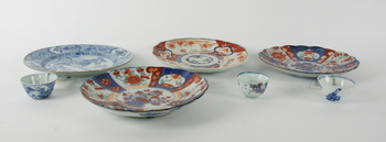 55491. PARTI TALLRIKAR OCH VINKOPPAR, 43. Porslin, Kina och Japan, 17001800-tal.