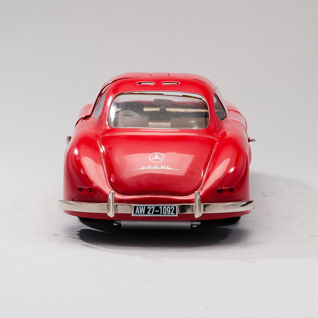 Jouet Mécanique En Tôle Marklin - Mercedes 300 SL Coupé Rouge, 34cm, échelle 1:12