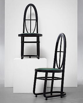 492. Two Carl Bergsten dining chairs, Gemla leksaksfabrik, Sweden ca 1906.