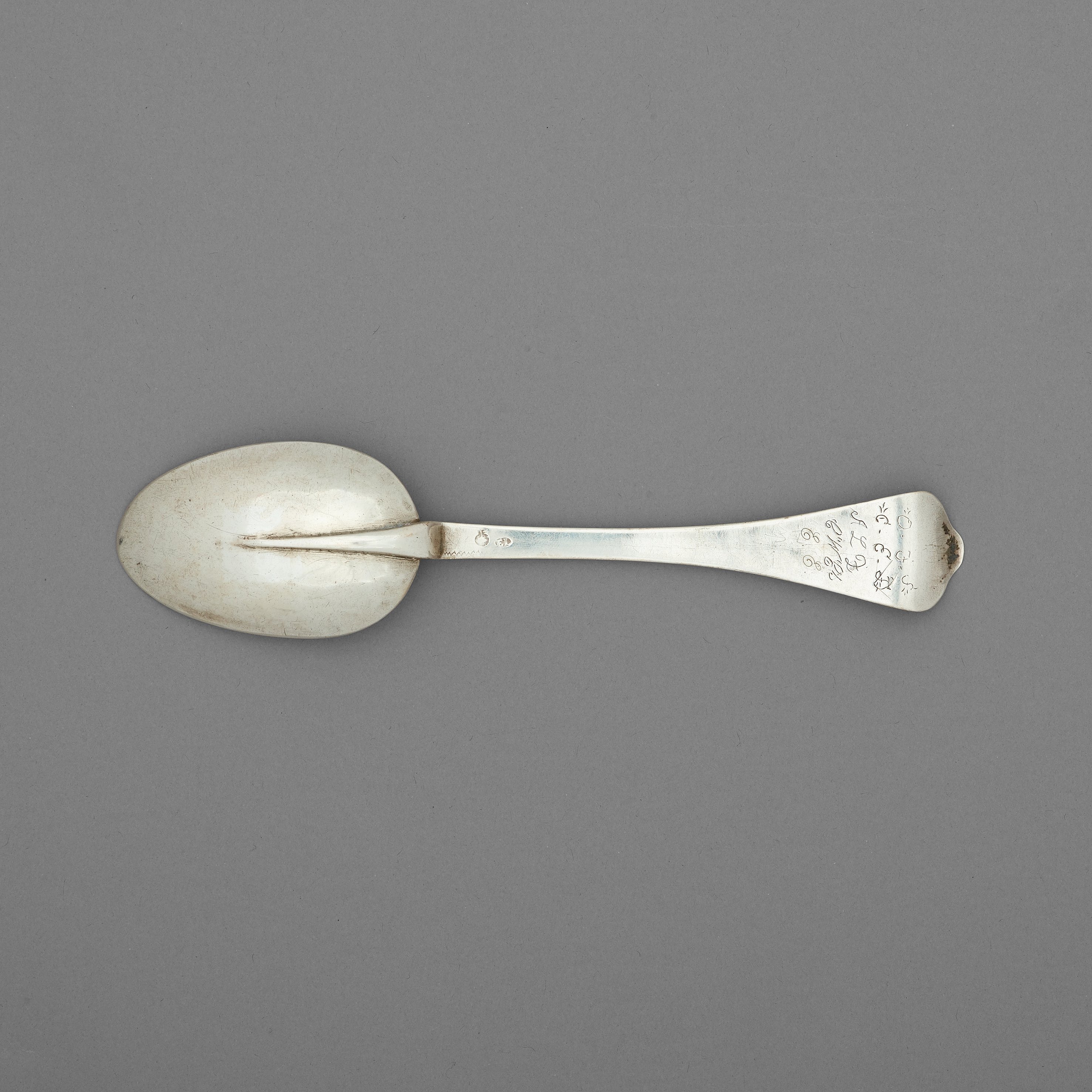 A Swedish 18th century silver spoon, marks of Erik Löfman, Uppsala