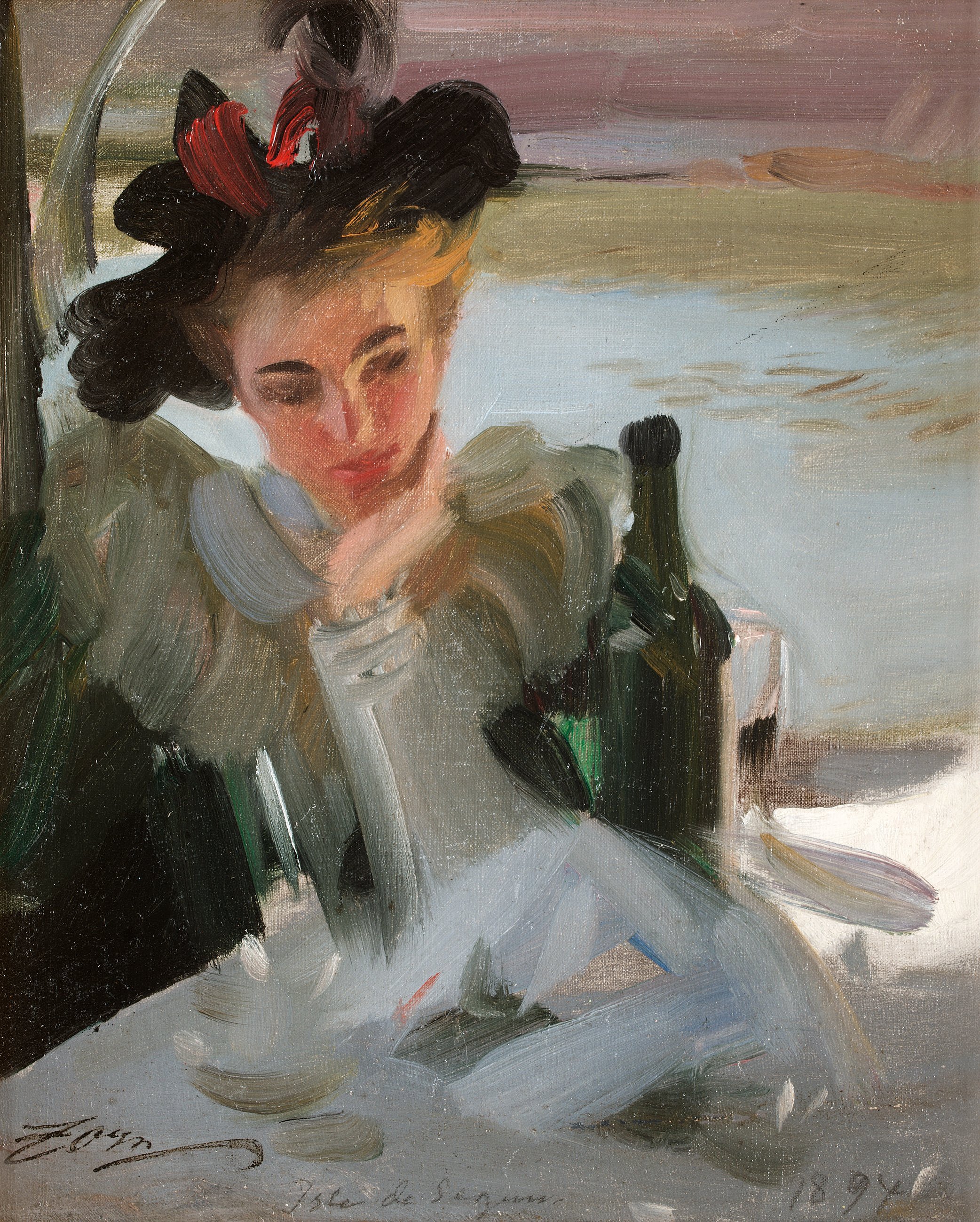 Hammer Down Auctions >> Anders Zorn, "Dam vid Café, Isle de Seguin" (Lady in a Café, Isle de Seguin). - Bukowskis Hammer Down Auctions >> Anders Zorn, "Dam vid Café, Isle de Seguin" (Lady in a Café, Isle de Seguin). - Bukowskis