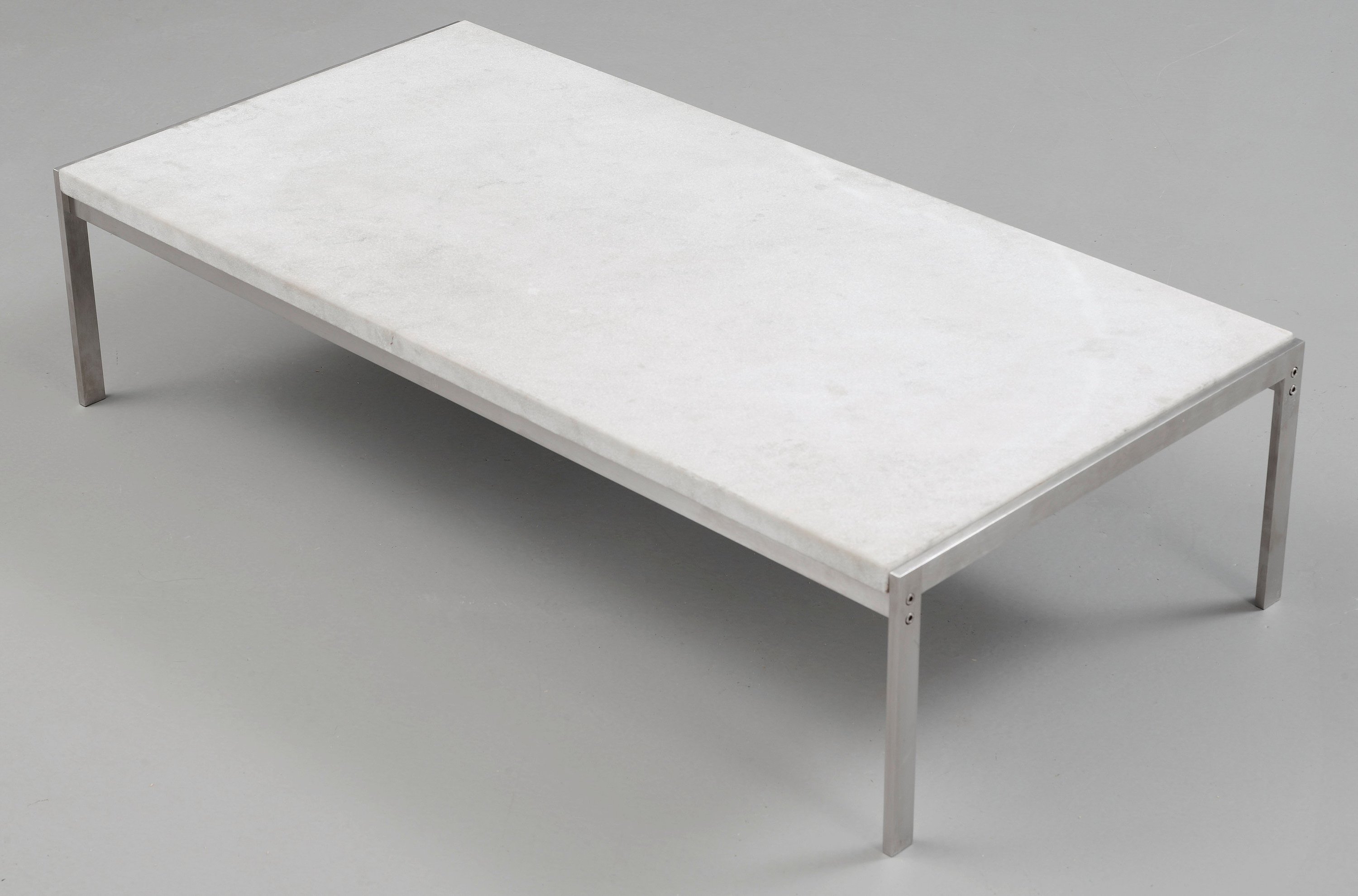 A Poul Kjaerholm 'PK63A' marble top sofa table, Kjaerholm Production
