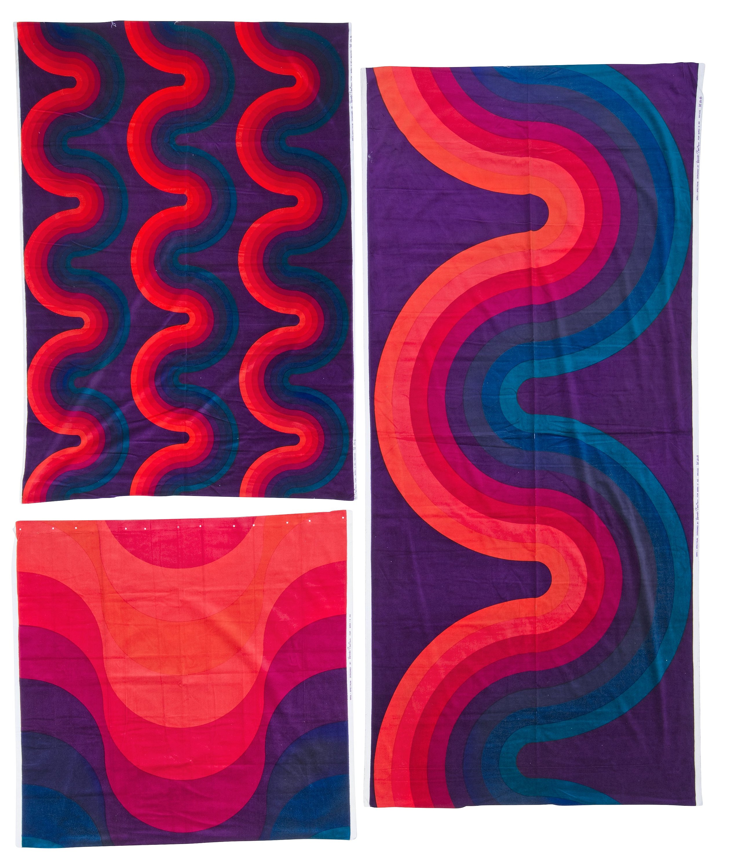 A Fabric Curtains 2 Pieces And Samplers 4 Pieces Cotton Velor