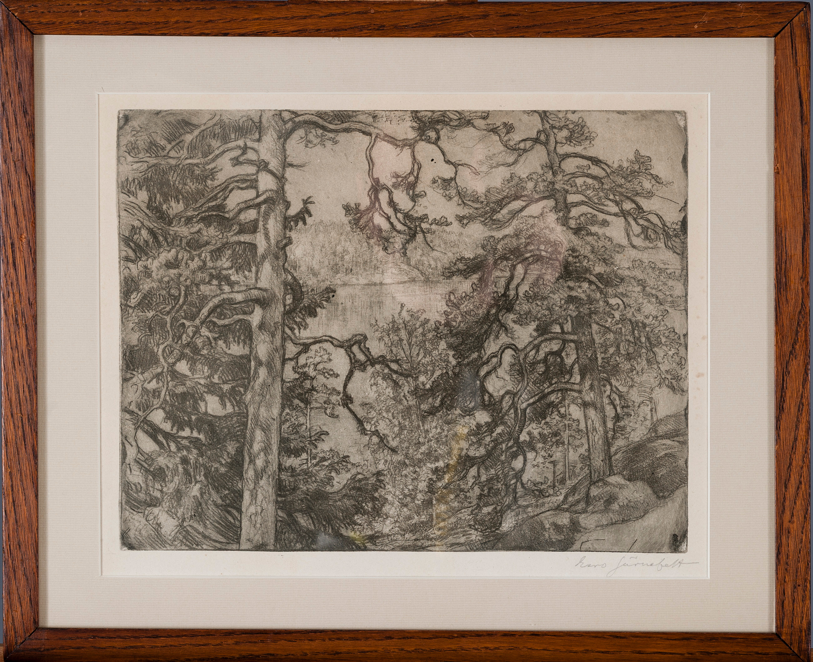 EERO JÄRNEFELT, etsning, signerad. Bukowskis