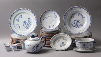 59443. MAT- och KAFFESERVIS, 93 delar, porslin, Ostindia Rörstrand.