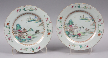 60025. TALLRIKAR, 4 st, porslin, Kina, 1700-tal.