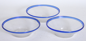 60613. FILBUNKAR, 3 st, glas, 1800-tal.