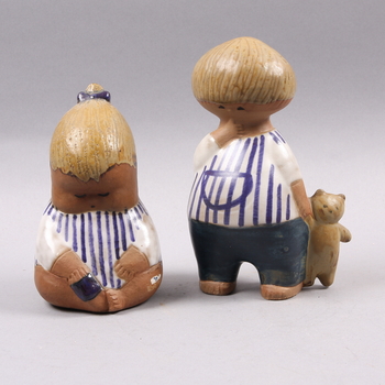 67159. FIGURINER, 2 st, stengods, Lisa Larson, Gustavsberg.