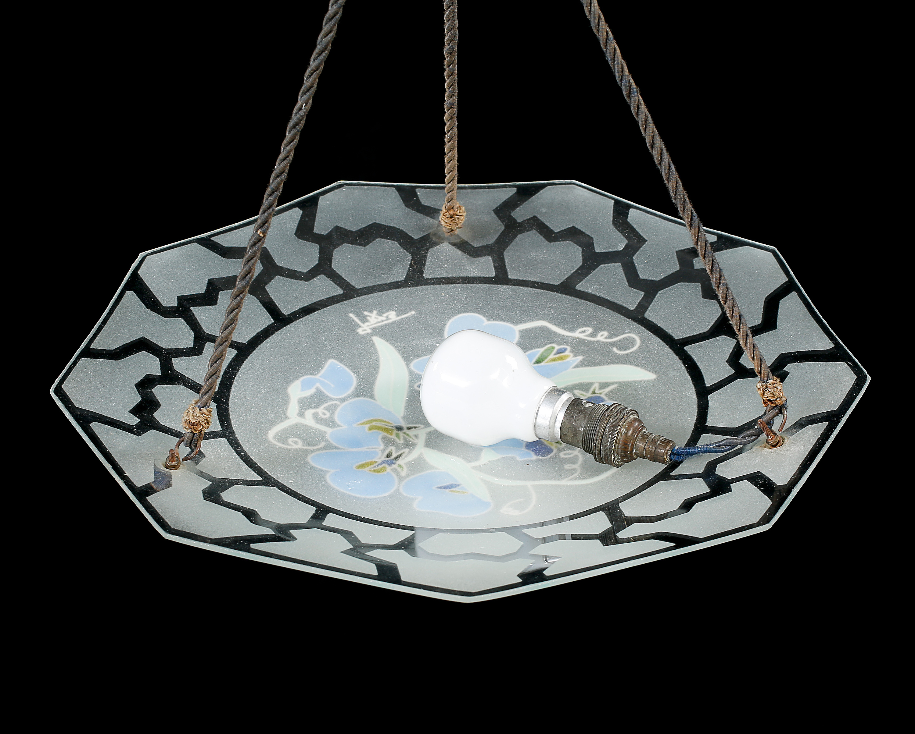 Taklampa Aurys Belgien 1900 Talets Andra Kvartal Hojd Ca 55 Cm