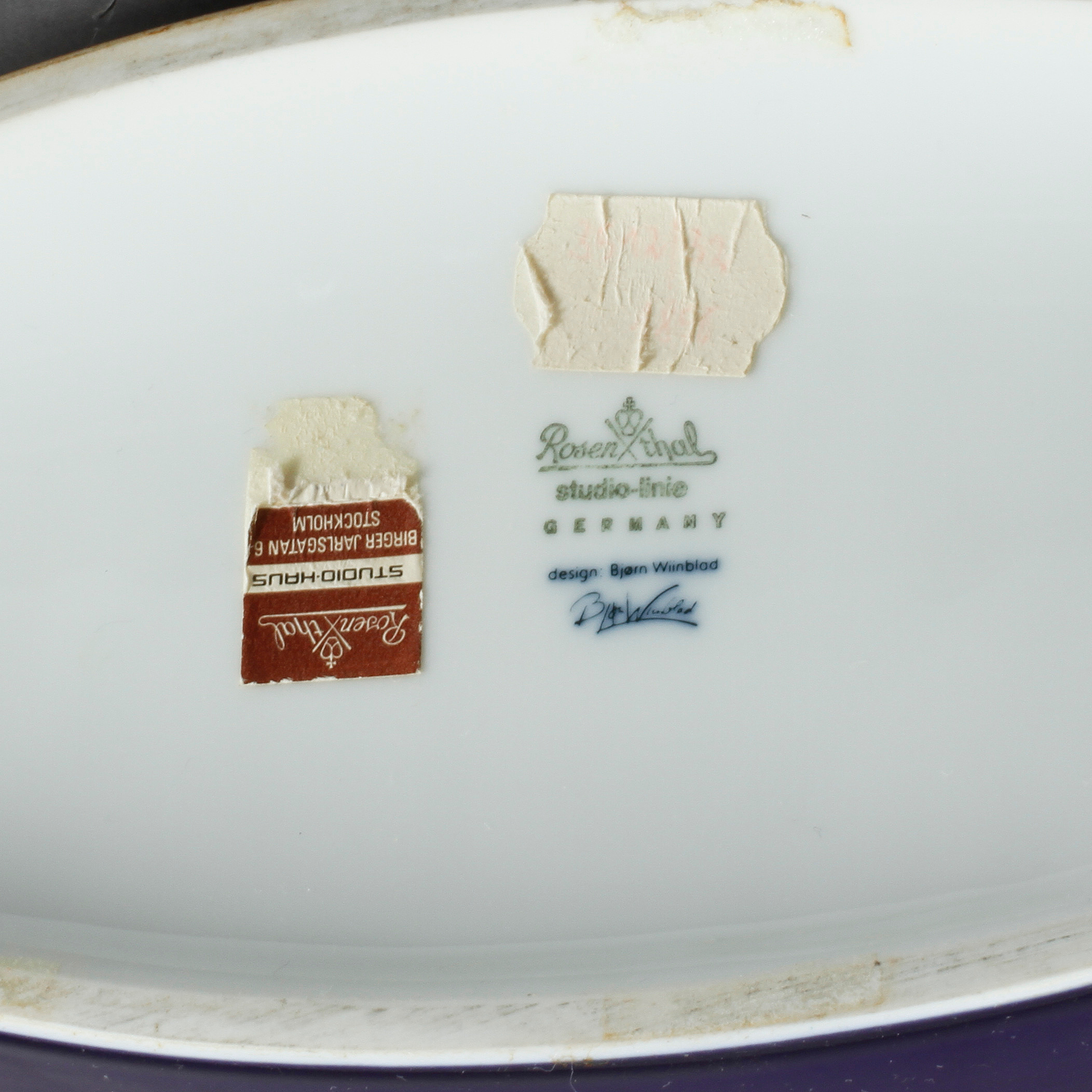 Vas Samt Fat Porslin Bjorn Wiinblad Rosenthal Studio Line