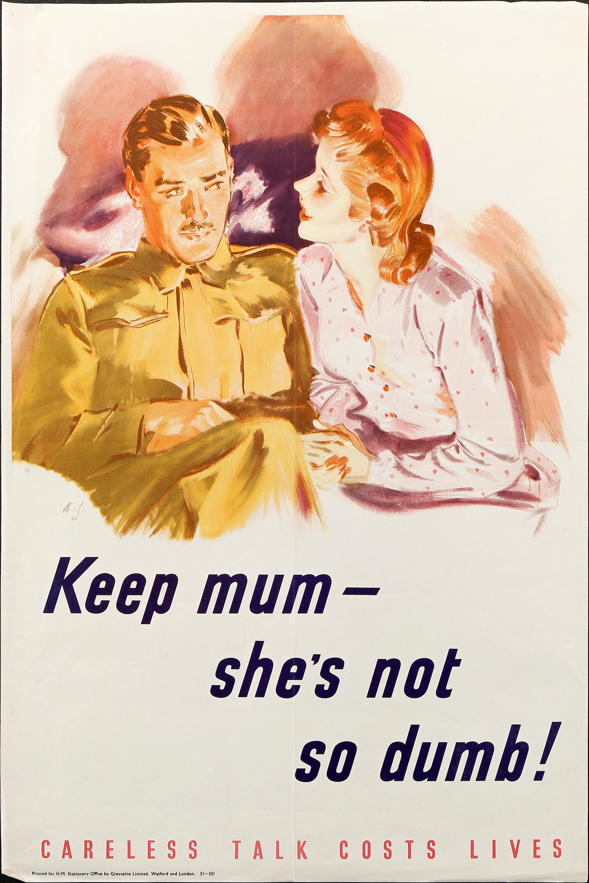 KRIGSAFFISCH, Keep mum- she`s not so dumb!, England 1940-tal. - Bukowskis