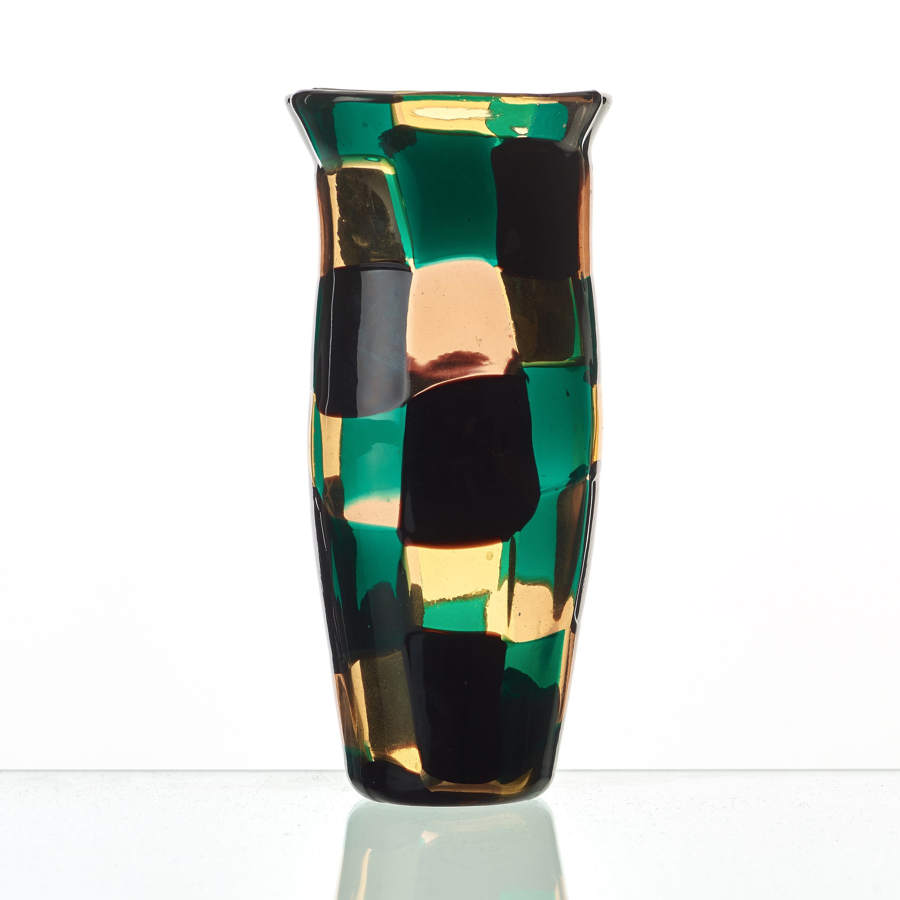 Fulvio Bianconi, a 'Pezzato' glass vase, Venini, Murano, Italy 1950's