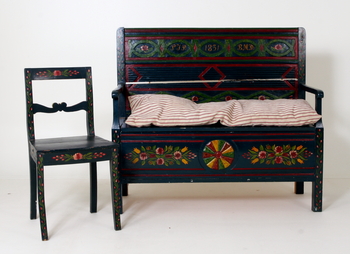 76457. SOFFA MED STOL, 2 delar. Allmogestil.