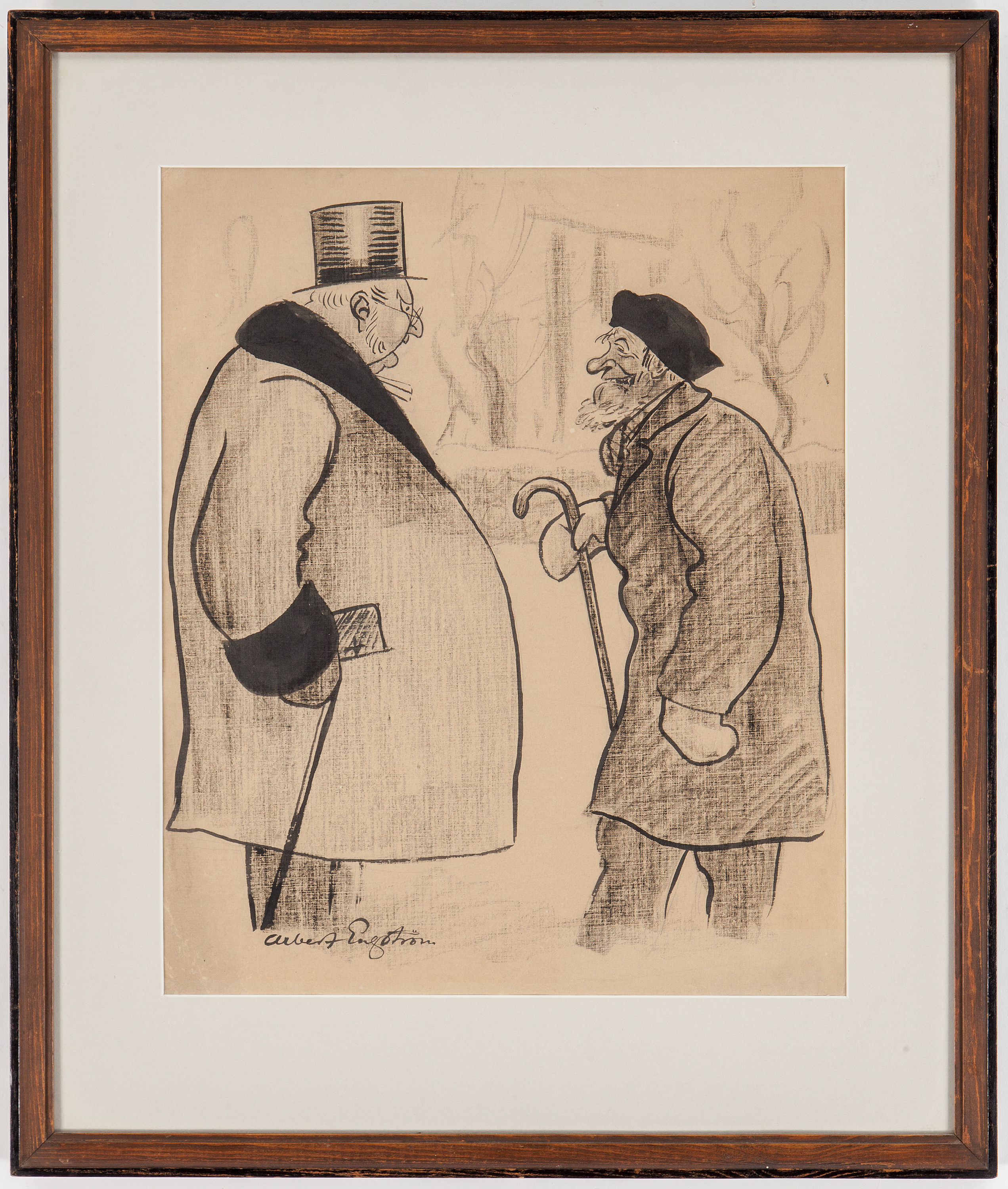 ALBERT ENGSTRÖM, blandteknik, signerad Albert Engström. Bukowskis