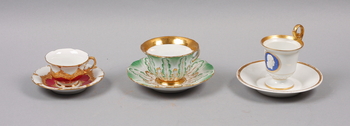 77581. KOPPAR med FAT, 3 st, Meissen, 1800-tal.
