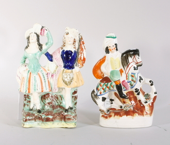 7765. FIGURGRUPPER, 2 st, flintgods. England 1800-tal.