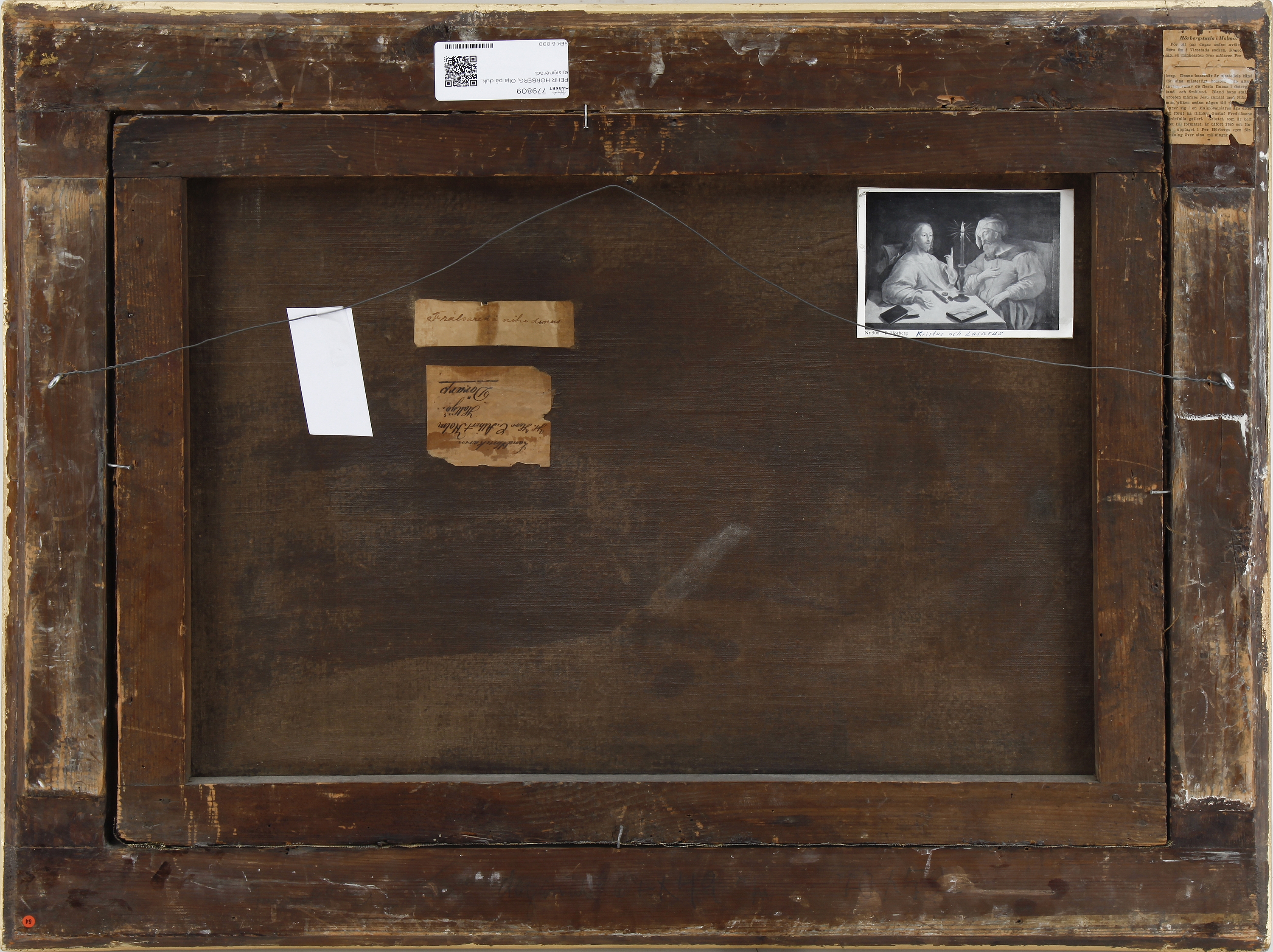 PEHR HÖRBERG, Oil on canvas, unsigned. Bukowskis