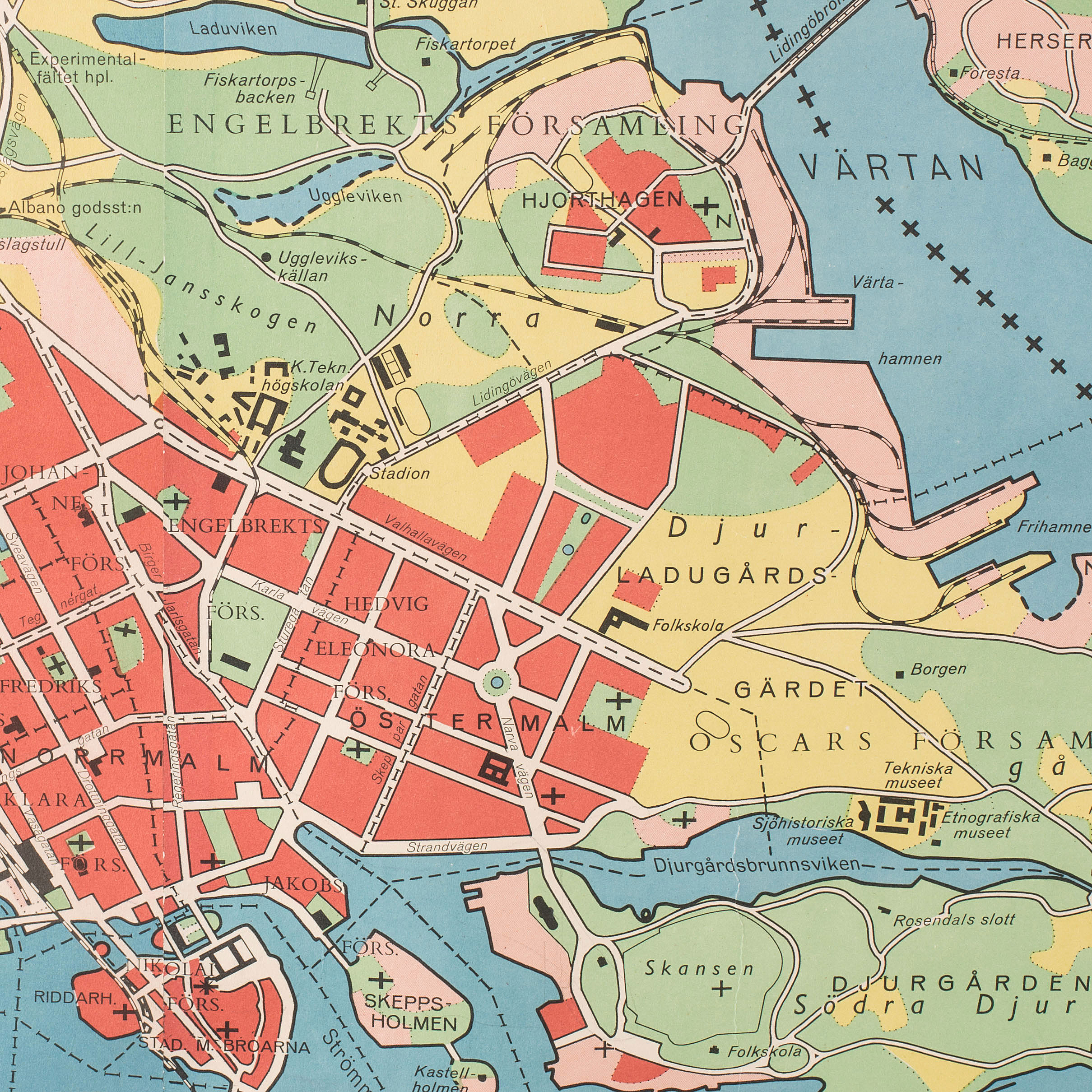 SKOLPLANSCH KARTA Stockholm 1944 Bukowskis