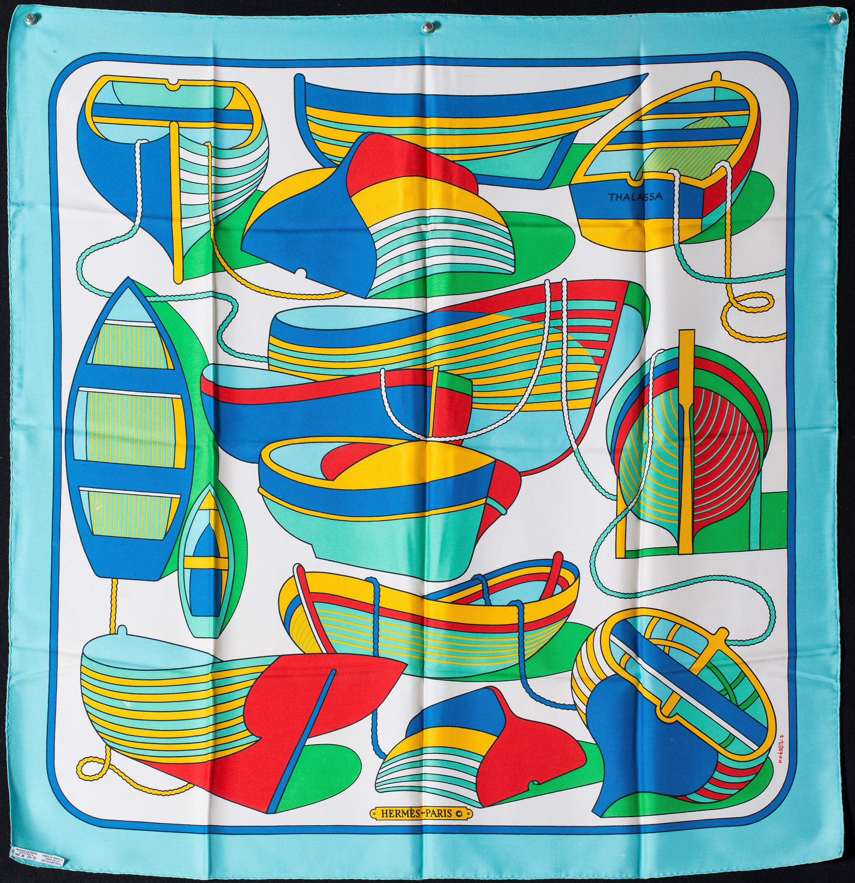 Foulard Hermès "Thalassa" En Coton - Carré Multicolore, Occasion - Accessoire De Luxe Authentique
