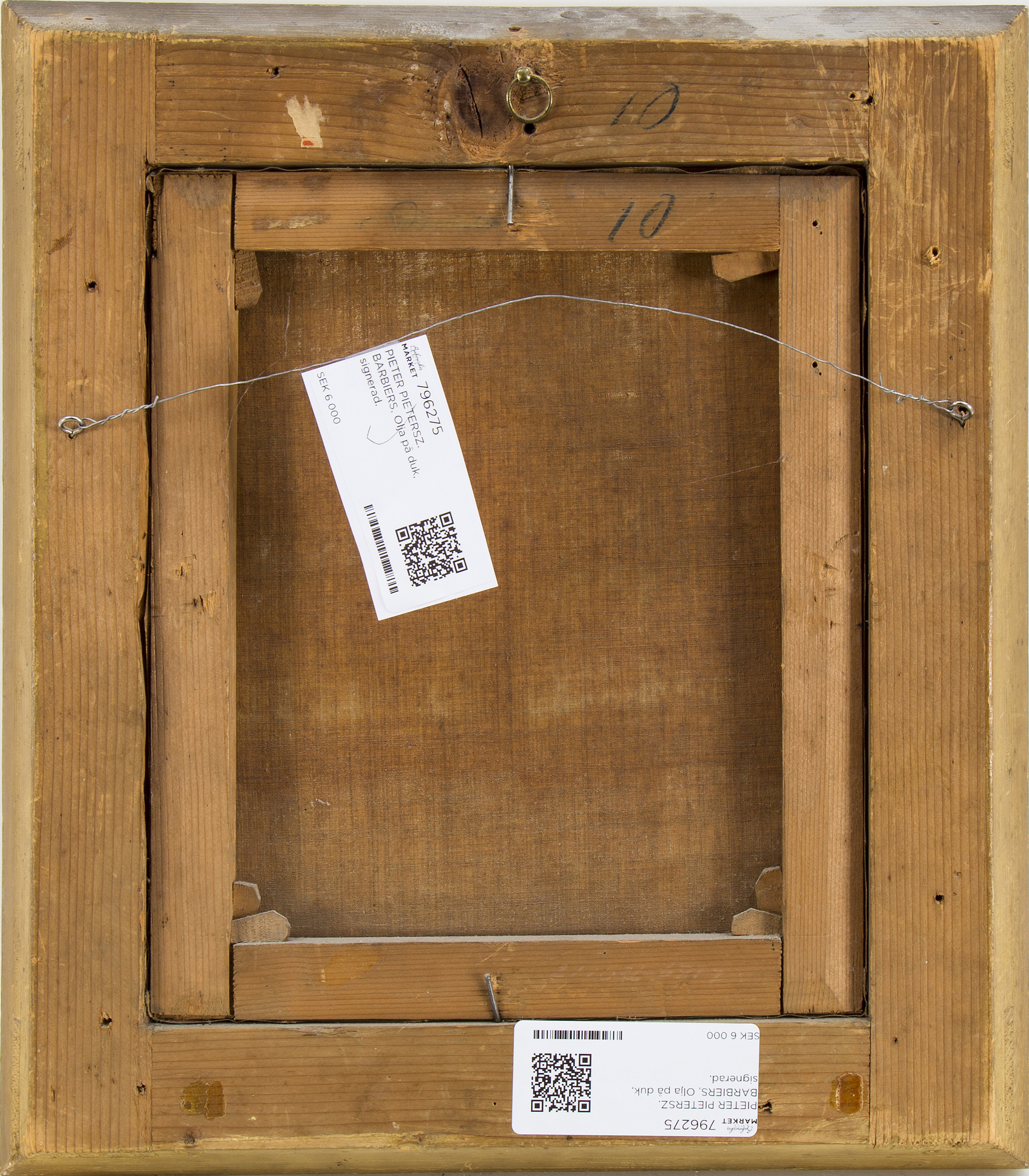 PIETER PIETERSZ. BARBIERS, Oil on canvas, signed. Bukowskis