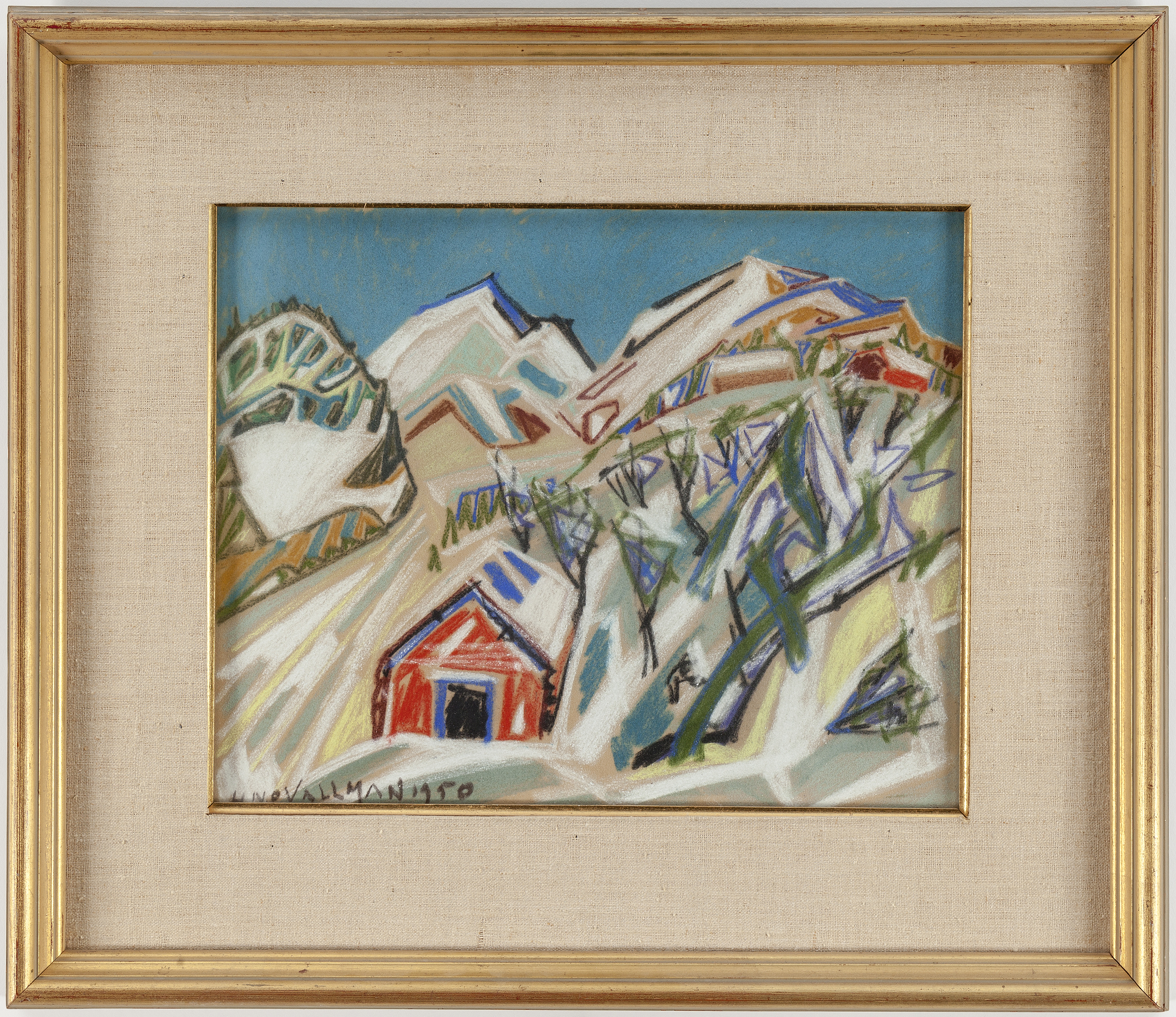 Auktionstipset uno vallman pastell, signerad och daterad 1950.