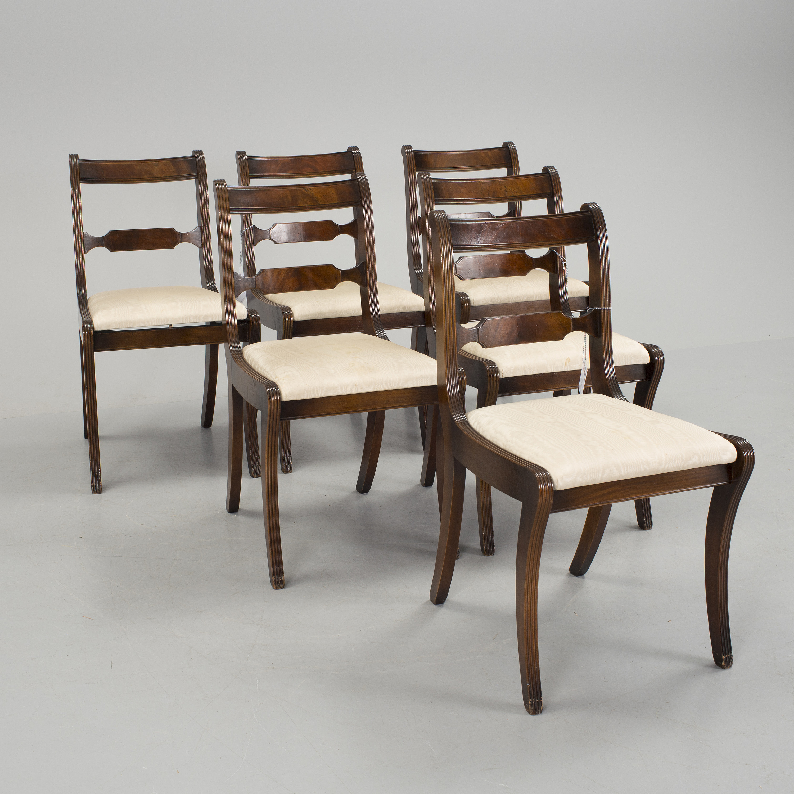 Six mahogany dining chairs from Glenister, High England